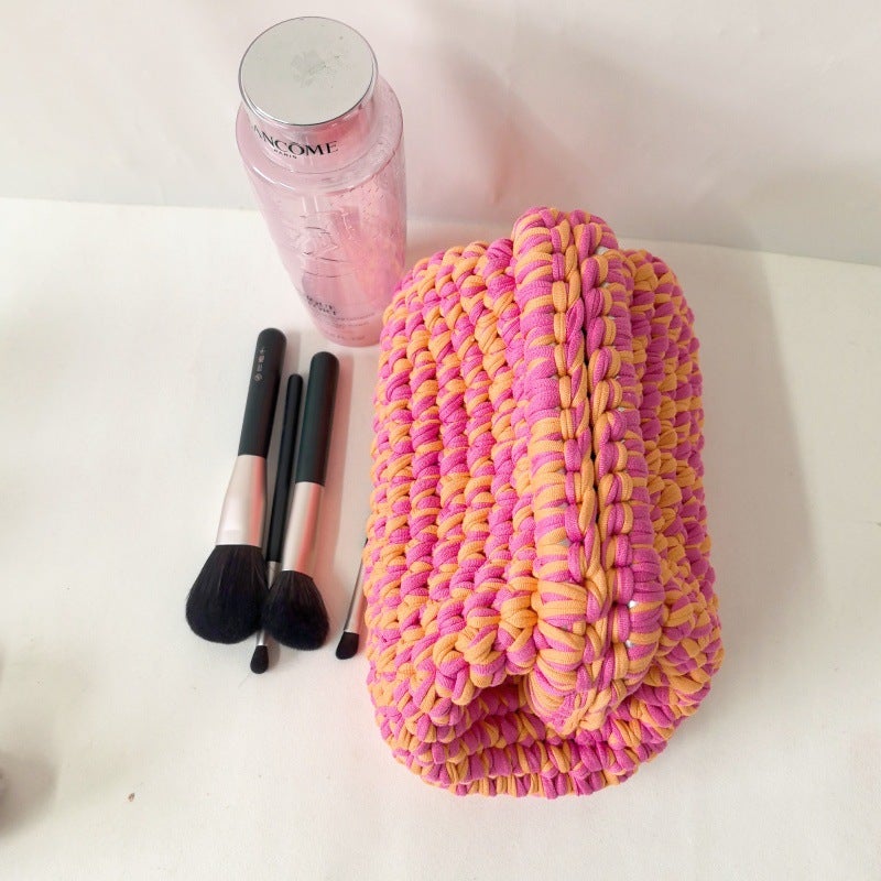 Dopamine Cloth Crochet Hand Bag, Ins Crochet Cloth Hand Bag, Cloud Night - Image 4